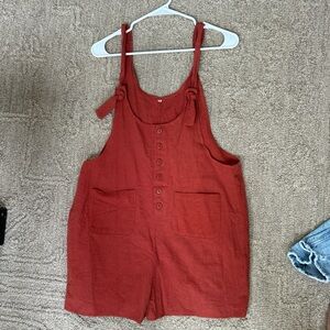 Amazon Rust Jumpsuit with Button Front